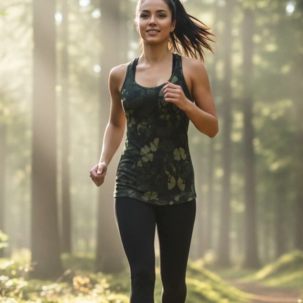 Lululemon Cool Racerback Camo Biggie So Fly Butterlfy Fatigue Green Black Small